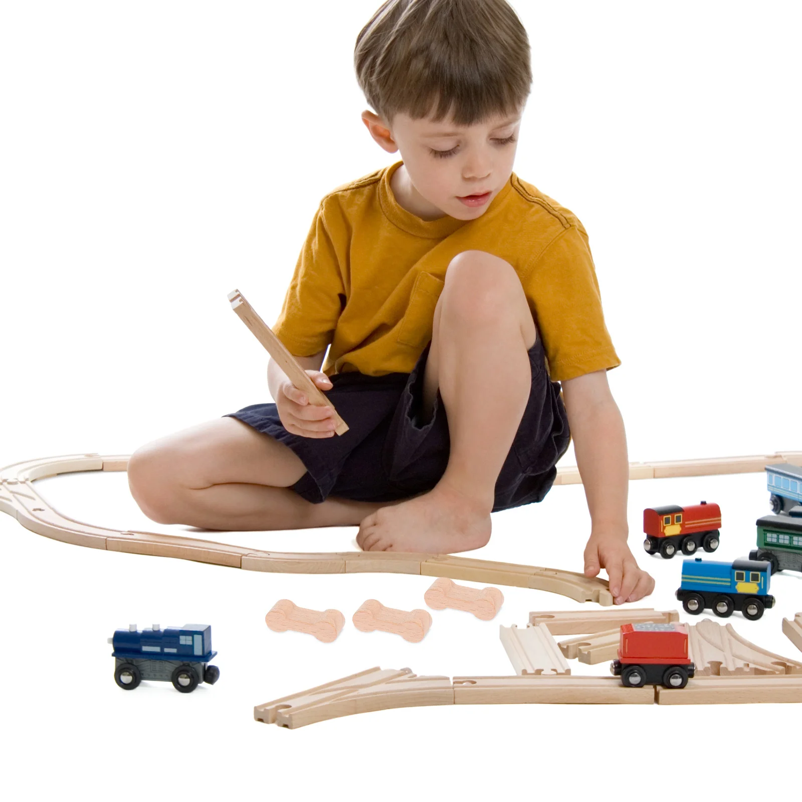 10 Pcs Toys Wooden Dog Bone Shape Train Track Connector Party Railway Buckle Model DIY Modeling Children micro connector
