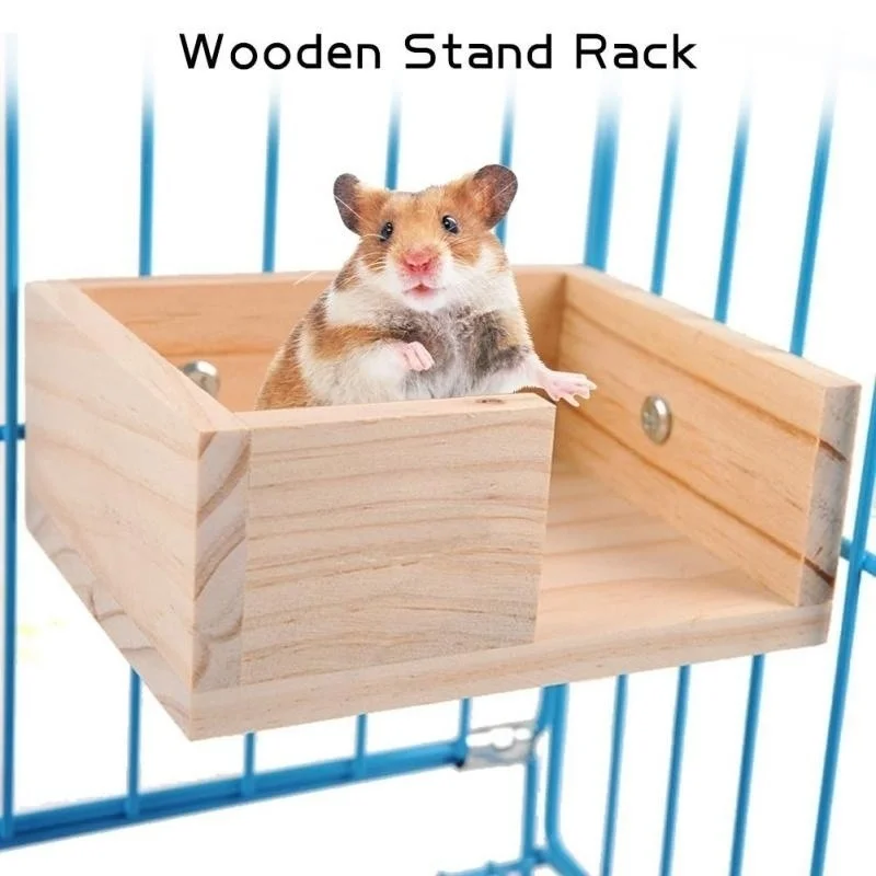 

Funny Pet Hamster Wooden Platform Ladder Swing Exercise Toy Set for Rat Mouse
