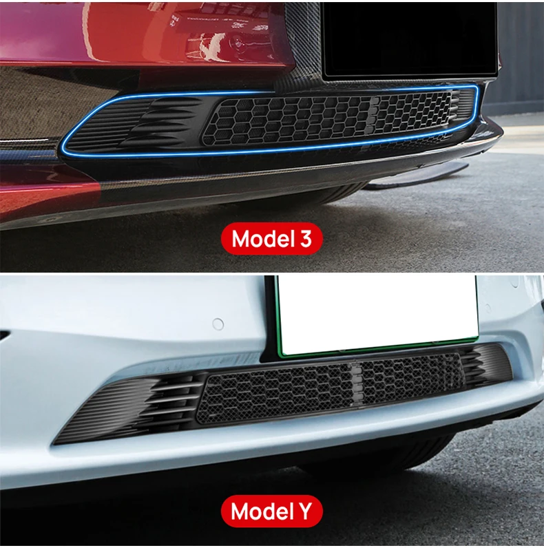 Für Tesla Modell 3 Modell Y Frontschürze Hood Vent Grille Net Kühler  Schutzhülle Mesh Grill Panel Für Tesla Grid zubehör - AliExpress