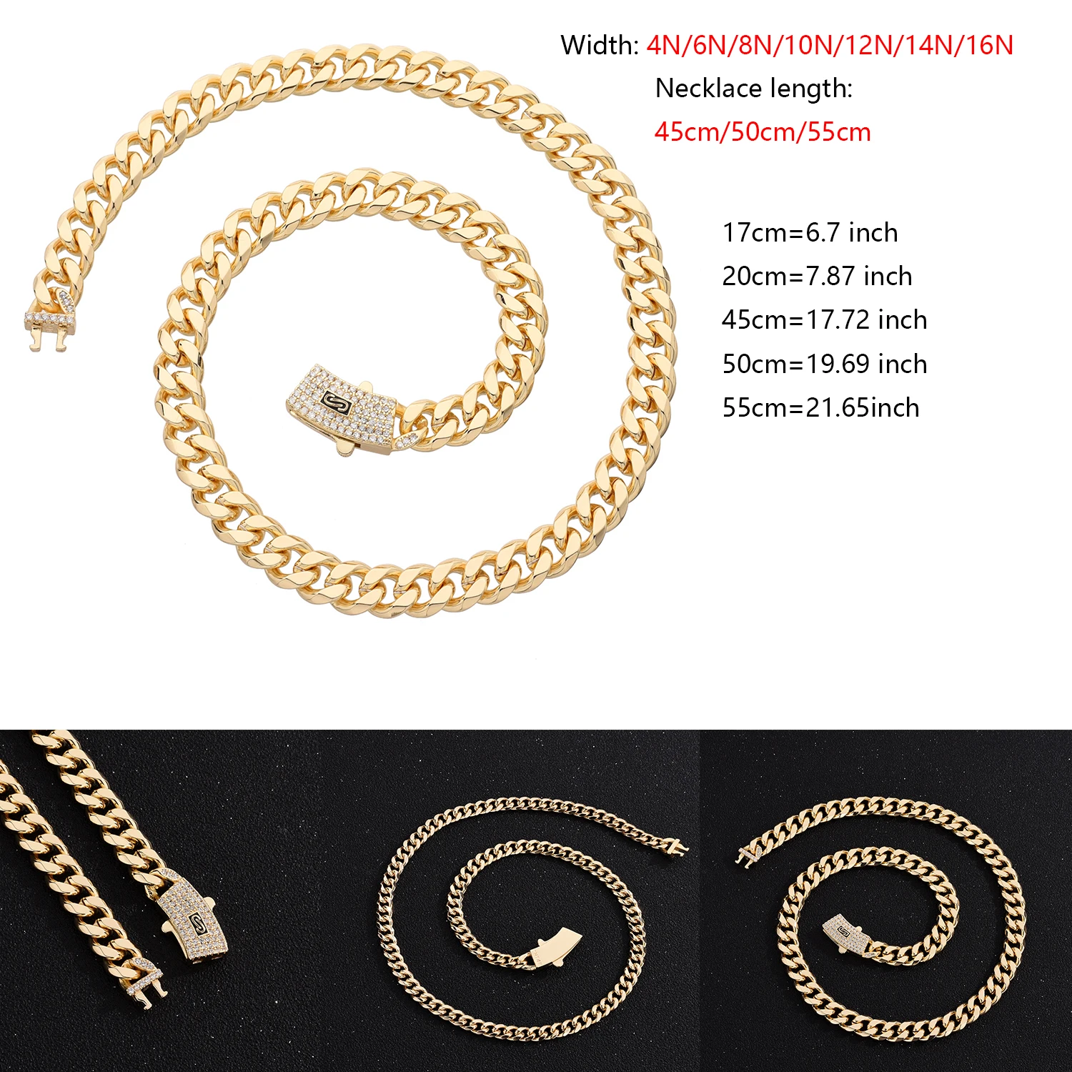 2024 New Monaco Jewelry Necklace Hip-Hop Men and Women's Daily Decoration Chain 5