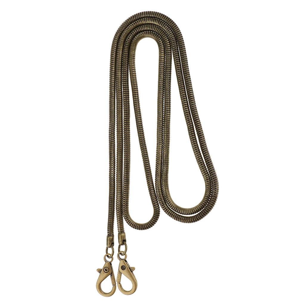 Bolso Bandolera Vintage De Repuesto Con Correa De Cadena De Serpiente Tamano 120 Cm Plata B