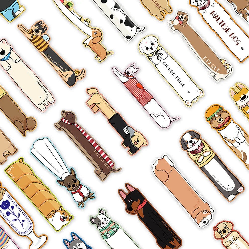 Cute Cartoon Animals Dogs Paper Bookmarks DIY Library Office Books Page Markings 30pcs Students Readers Page Markers Gift