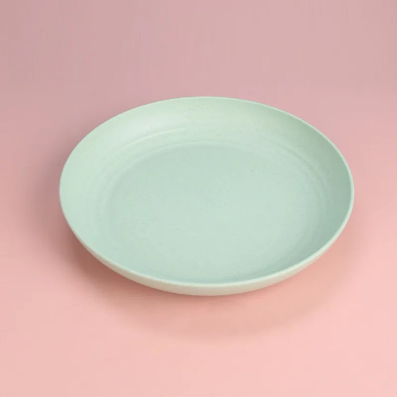 Wheat straw vegetable plate, large capacity, multi-purpose, household gathering, picnic, portable dining plate