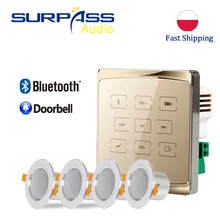 

Background Music In Wall Amplifiers SD/AUX/USB Music Player Bluetooth Amplifier Music Controller Panel With Ceiling Speaker Set