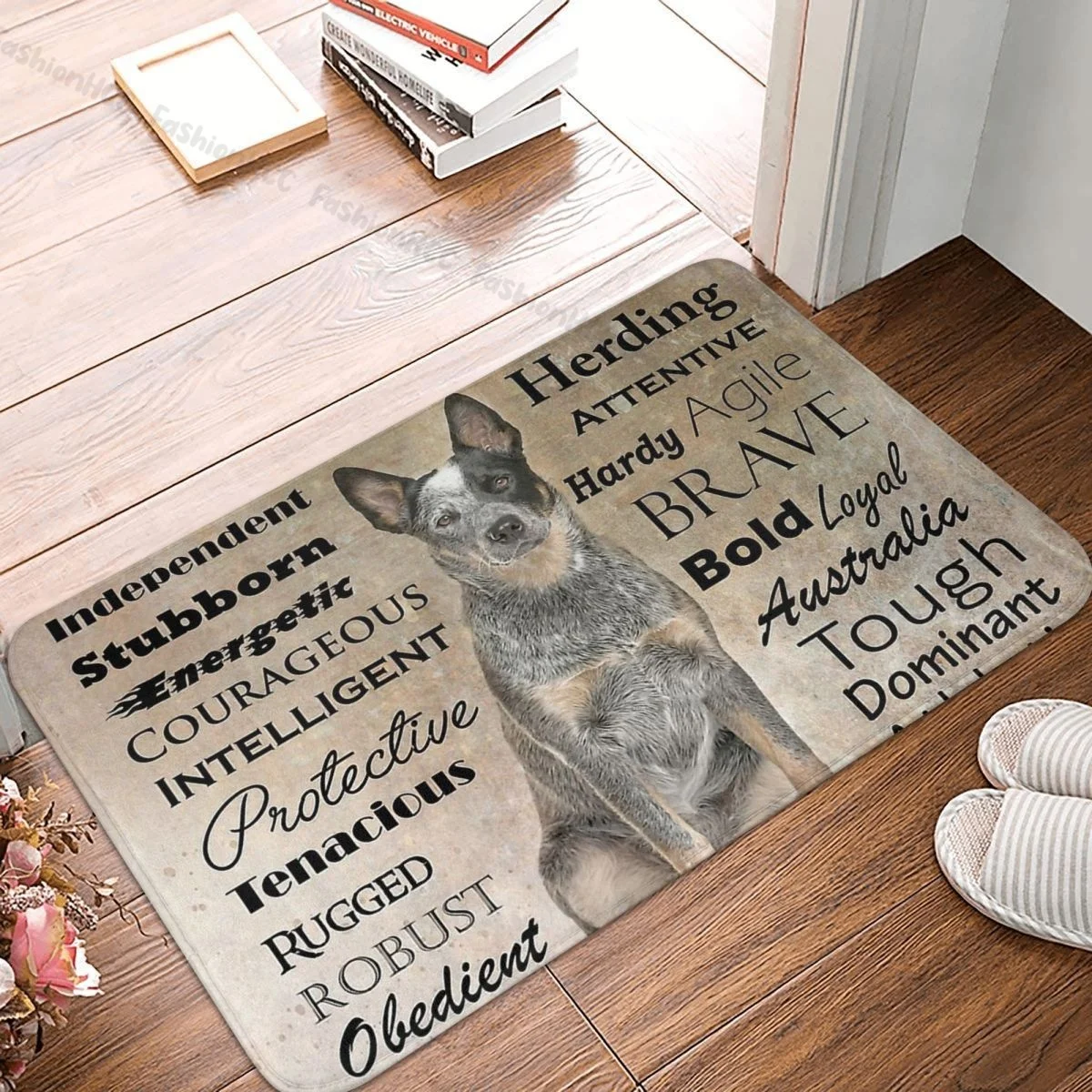 

Anti-Slip Doormat Kitchen Mat Cattle Dog Traits Balcony Carpet Welcome Rug Bedroom Decor