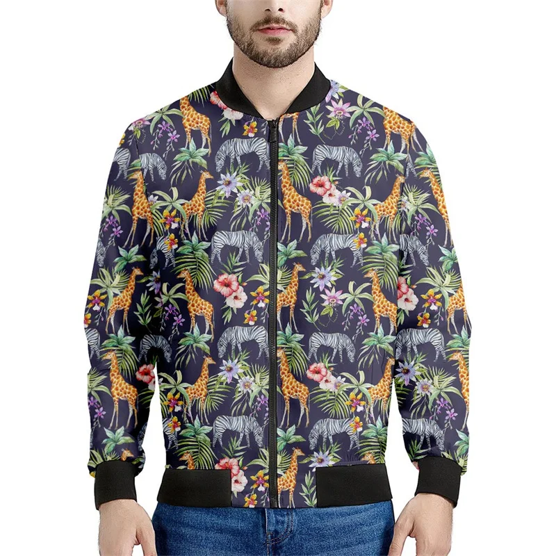 thumbnail image 1 of Chaqueta con estampado 3D de jirafa y dibujos animados para hombre, sudadera holgada, chaqueta informal con cremallera para niño, ropa de calle, abrigo, 1 of 5
