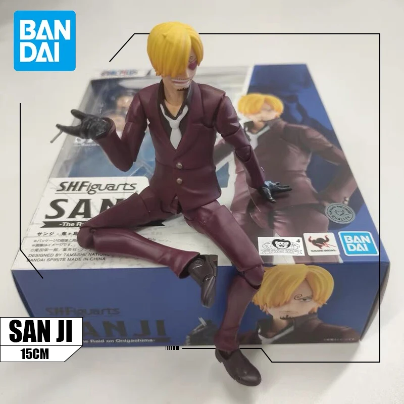 

In Stock Original Bandai One Piece S.h.figuarts Sanji Luffy Anime Figure Action Figurine The Raid On Onigashima Model Doll Toys
