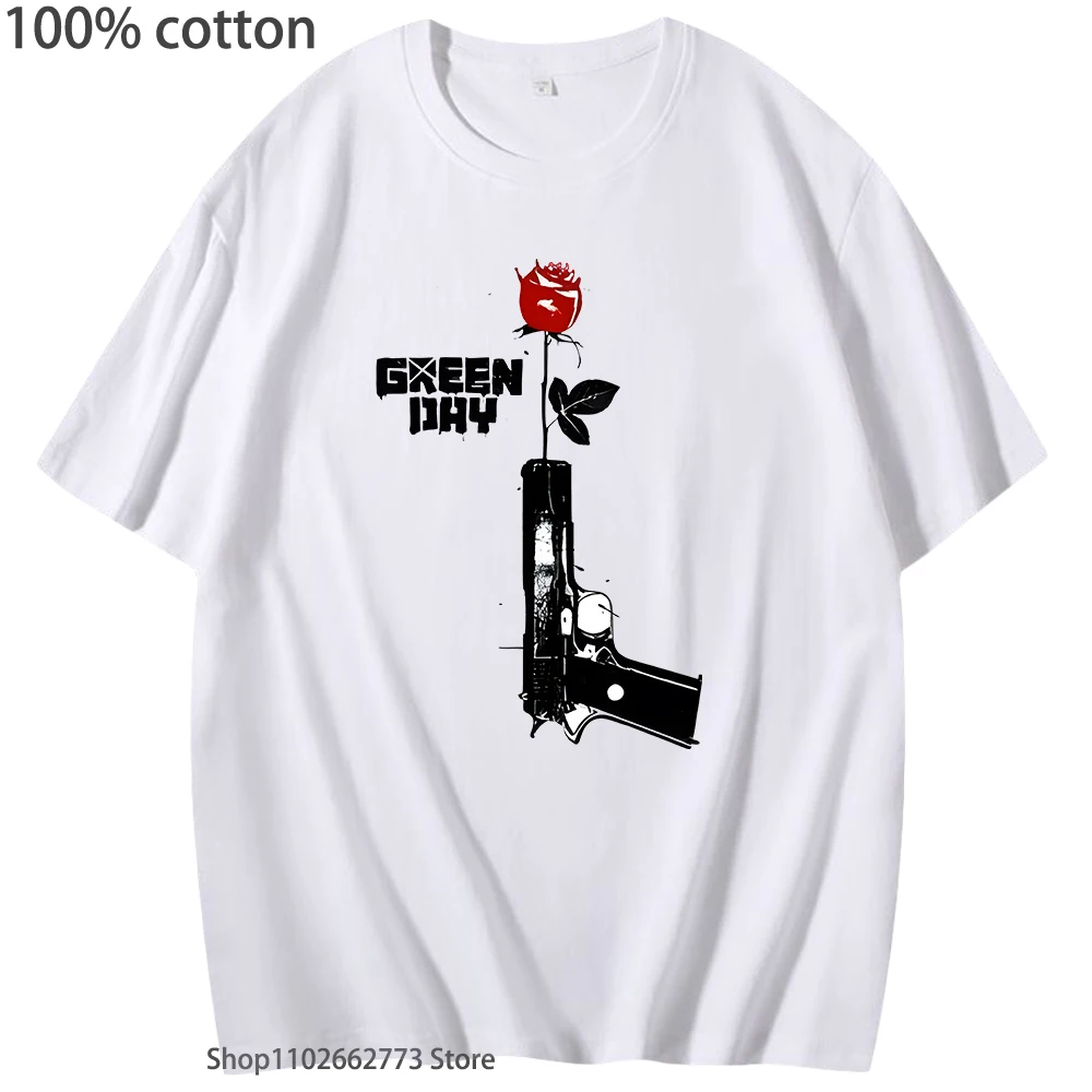 

Футболка G-green с рисунком рок-группы, мужские рубашки с татуировками, модная мужская футболка, футболки рок-группы, 100% хлопок, летний топ Y2k, женская одежда