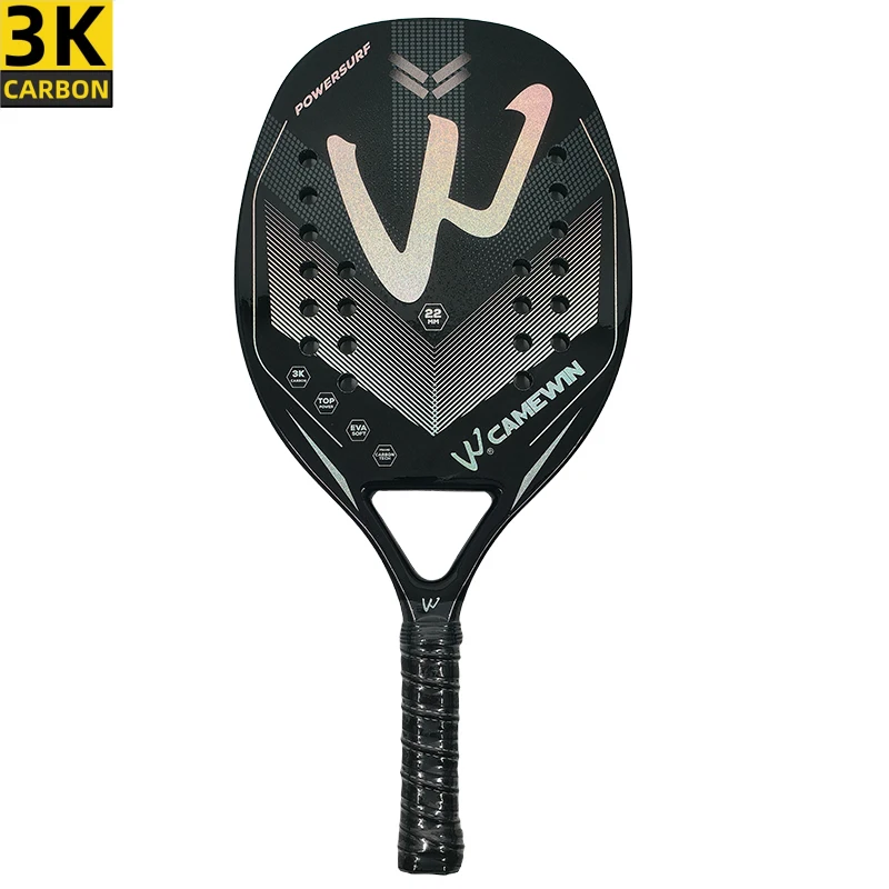 Tennis Racket 3K Beach Full Carbon Fiber Rough Surface Outdoor Sports For Men Women Adult