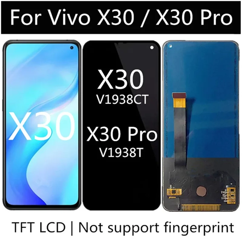 

6.44" TFT For VIVO X30 5G LCD Display Touch Screen Assembly Replacement For phone VIVO X30 PRo V1938CT V1938T LCD
