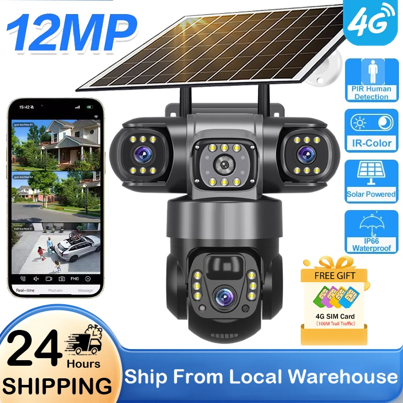 XEGA 4G LTE Cellular Security Camera Solar Powered Outdoor Camera With PIR Human Detection For Home Security - View #10