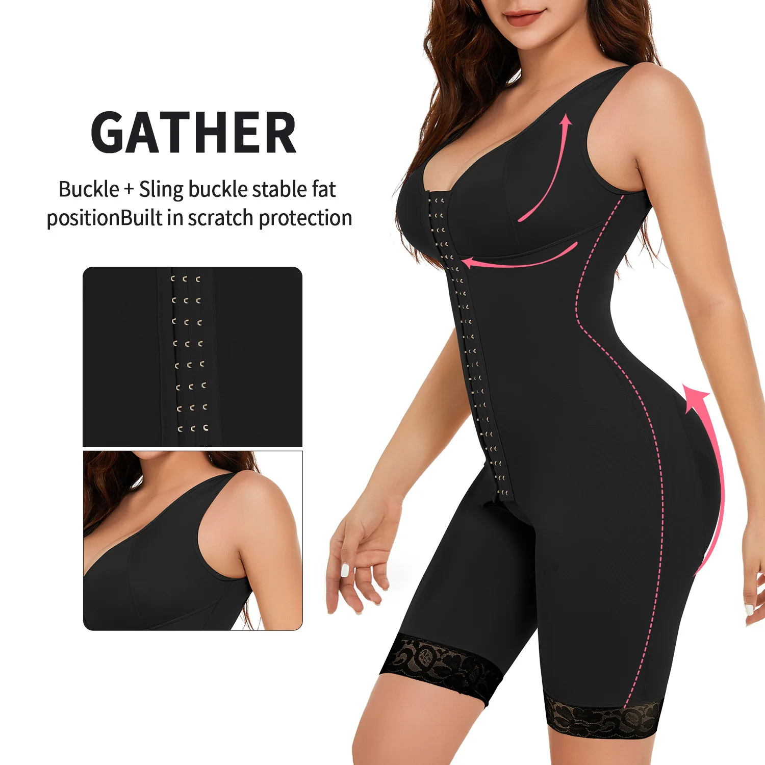 Fajas Colombianas Women One-Piece Tummy Control Body Shaping Corset Flat Belly Lift Hips Open Crotch Shapewear