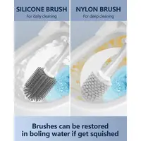 Electric Toilet Brush and Holder Set, 8 in 1 Cleaning Kit with 8 Replaceable Brushes, Hard Nylon and Soft Silicone Brushes, 6 Re 3