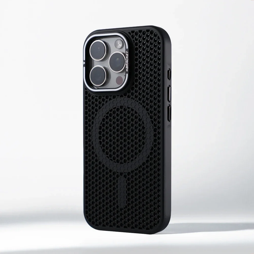 Invisible Lens Holder Honeycomb Cooling Case with Magnetic Wireless Charging Armor Cover