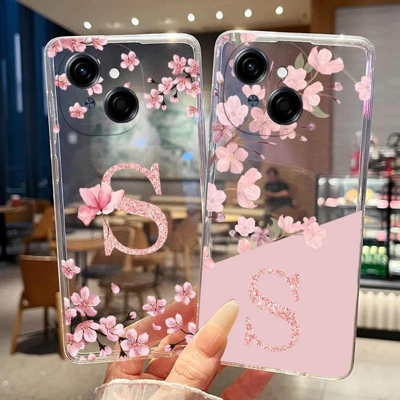 Floral Transparent Slim Silicone Phone Case - Fashionable Soft Bumper Cover