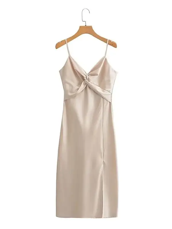 KONDALA Sexy Solid Satin Long Party Dress Women V Neck Corset Side Split  Dress Female Fashion 2023 Elegant Zipper Straight Dress - AliExpress  200000345