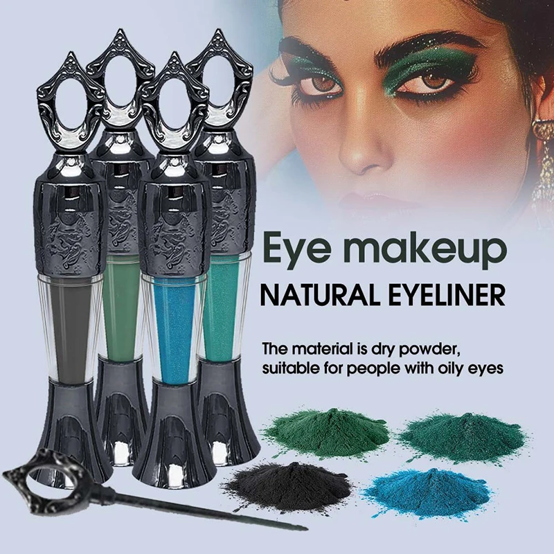 Eyeshadow Stick Eyeliner Pencil Eyeshadow Eyeliner Retro Bottle Powder Eyeliner Natural Mineral Powder Eye Liner Stick Waterproof Lasting Black Kohl Eyeshadow No Smudge Eye Makeup