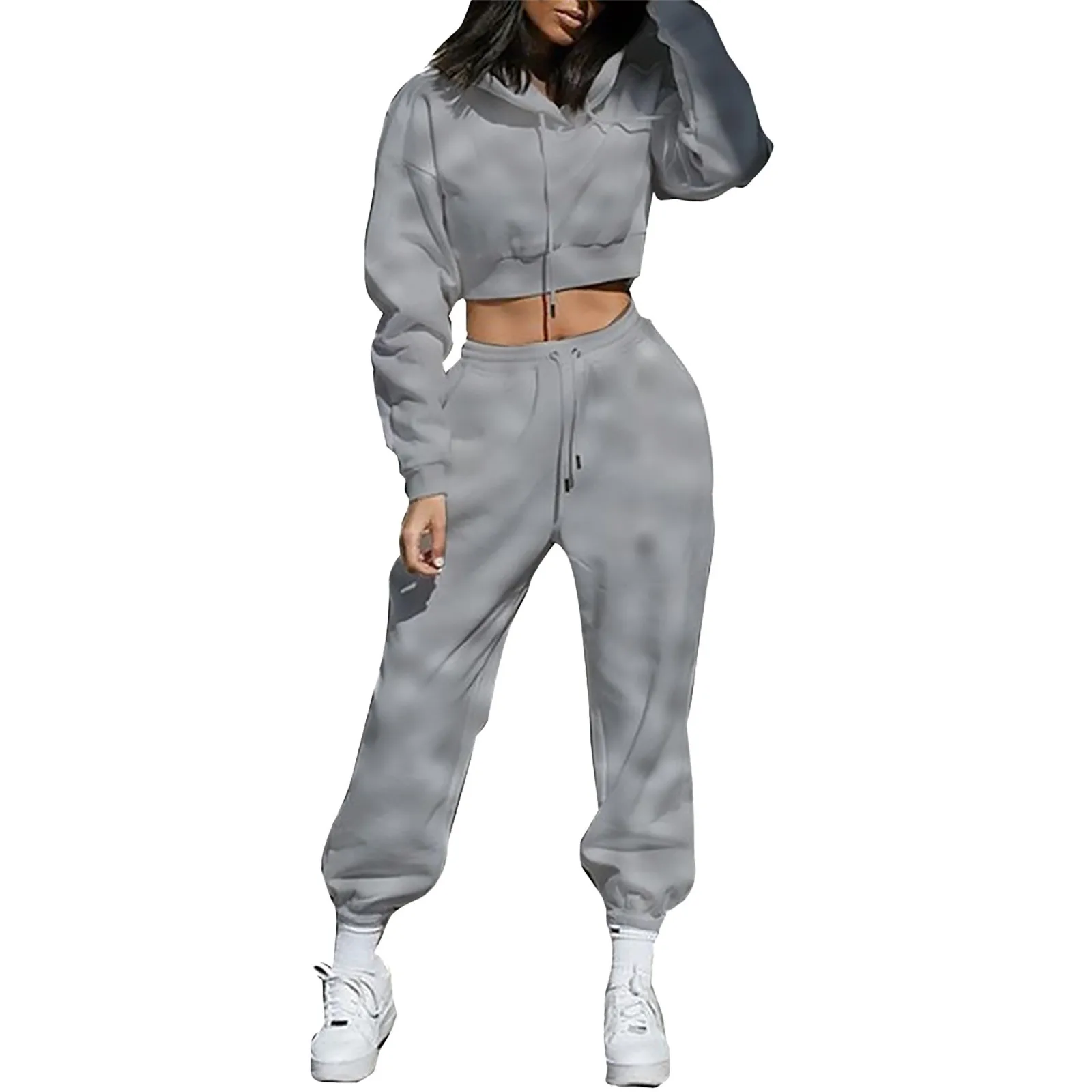 Sweatshirt Set Women's Sports Long Sleeve Hoodie Pullover Sweatshirt Two Piece Set Workshop Suit Womens Sports Overalls