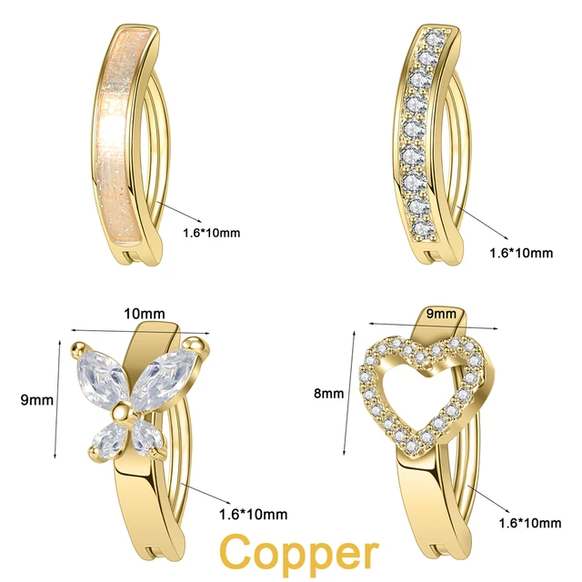 Piercing Ombelico 14G - Acciaio Inox, Design Cuore/Farfalla, Per Donna - Foto 3