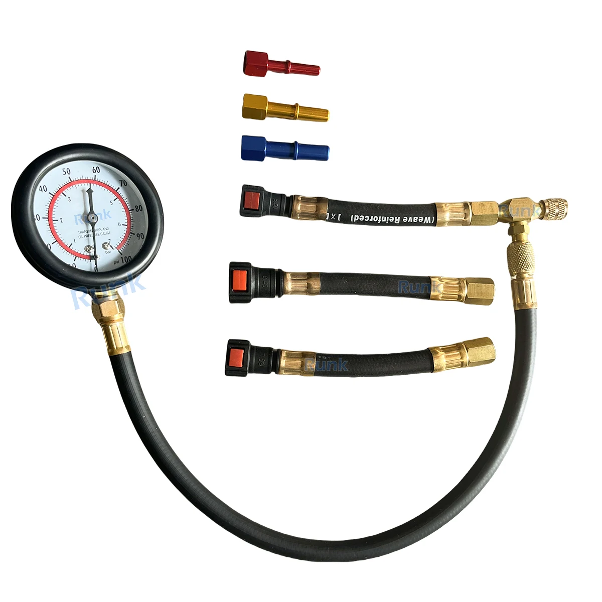 Fuel Pressure Tester Kit 0-100PSI 3-Size Adapters Fuel Pump Pressure Tester Multiple Connection Methods for Car Truck Motorcycle 3
