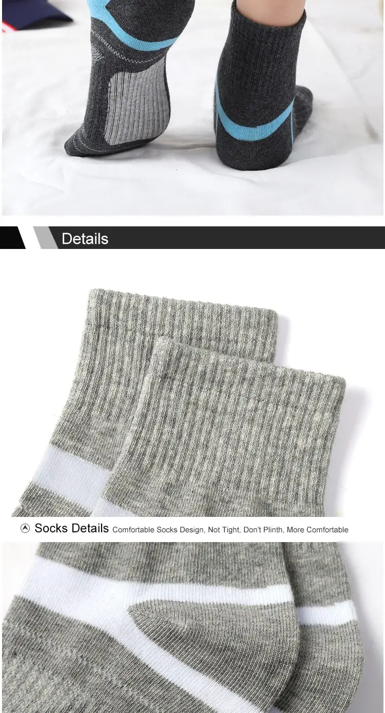 5 Paar Herrensocken zum Wandern, schwarz, Sport, Basketball, lässig, weich, zum Laufen, Sommer, absorbieren Schweiß, atmungsaktiv, für Männer, Geschenke – Detail 9