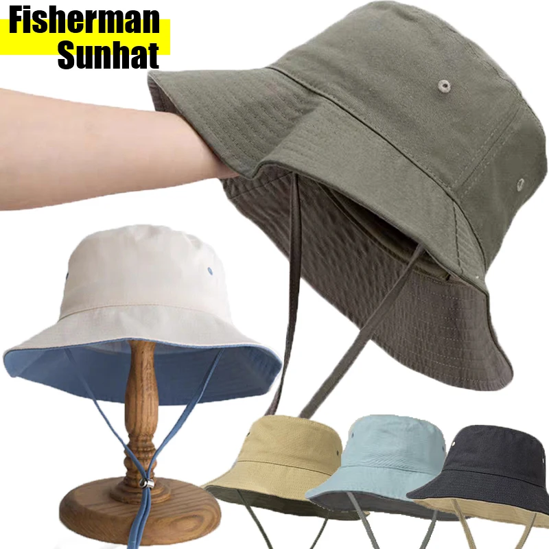 

Waterproof Bucket Hats Women Adjustable Summer Fisherman Hat Sun Anti-UV Protection Casual Outdoor Camping Hiking Panama Hat