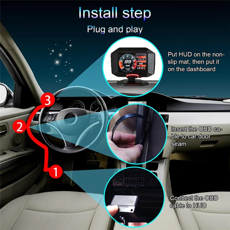 Obdはmagician f936新しいヘッドアップディスプレイ車のデジタル