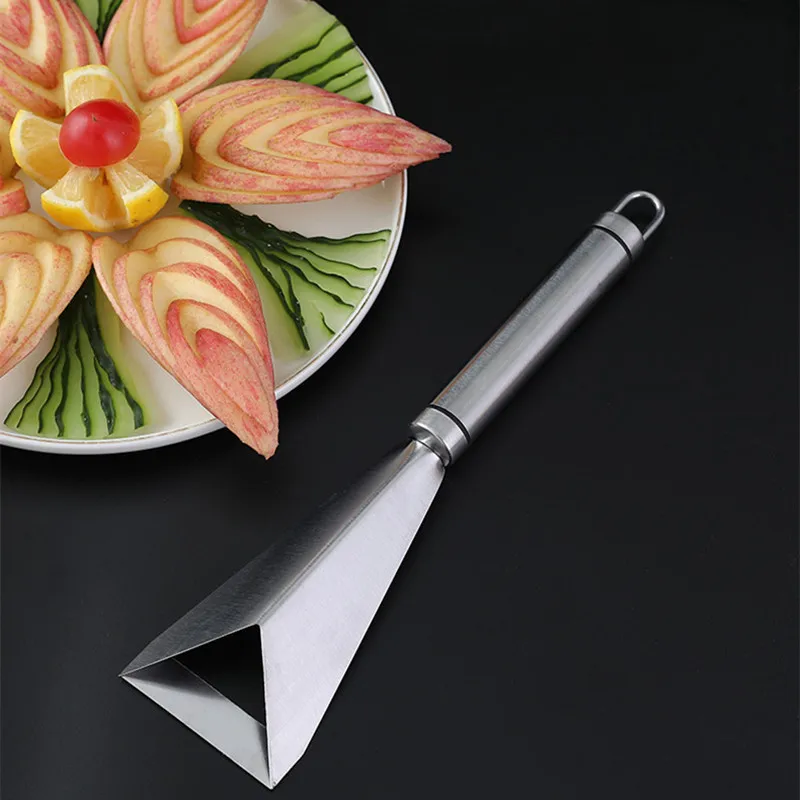 Stainless Steel Triangular Carving Tools for Apple Watermelon Vegetable  Professional Fruit Carving Knife Table Decor for Kitchen