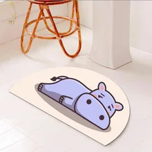 

Small Animal Carpet Semicircle Cartoon Cute Rug Absorbent Bathroom Mat Quick-drying Doormat Funny Household Entrance Carpet