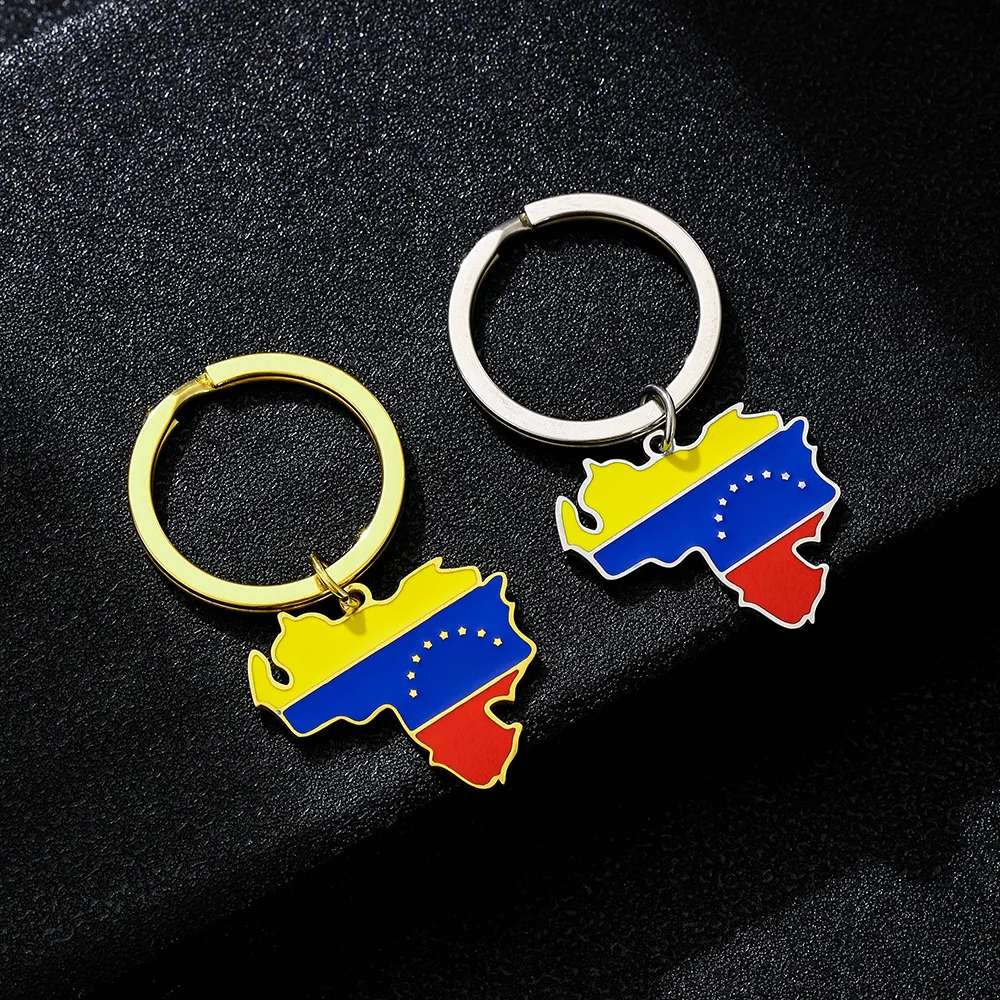 

Venezuela City Map Flag Ethnic Style Stainless Steel Keychain Pendant for Men Women Gift Key Chain Accessory key Ring Jewelry