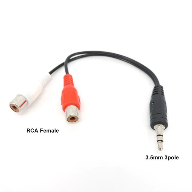 3.5mm Jack Male to 2 RCA Female Jack RCA Stereo Audio Cable Converter  Adapter High Quality