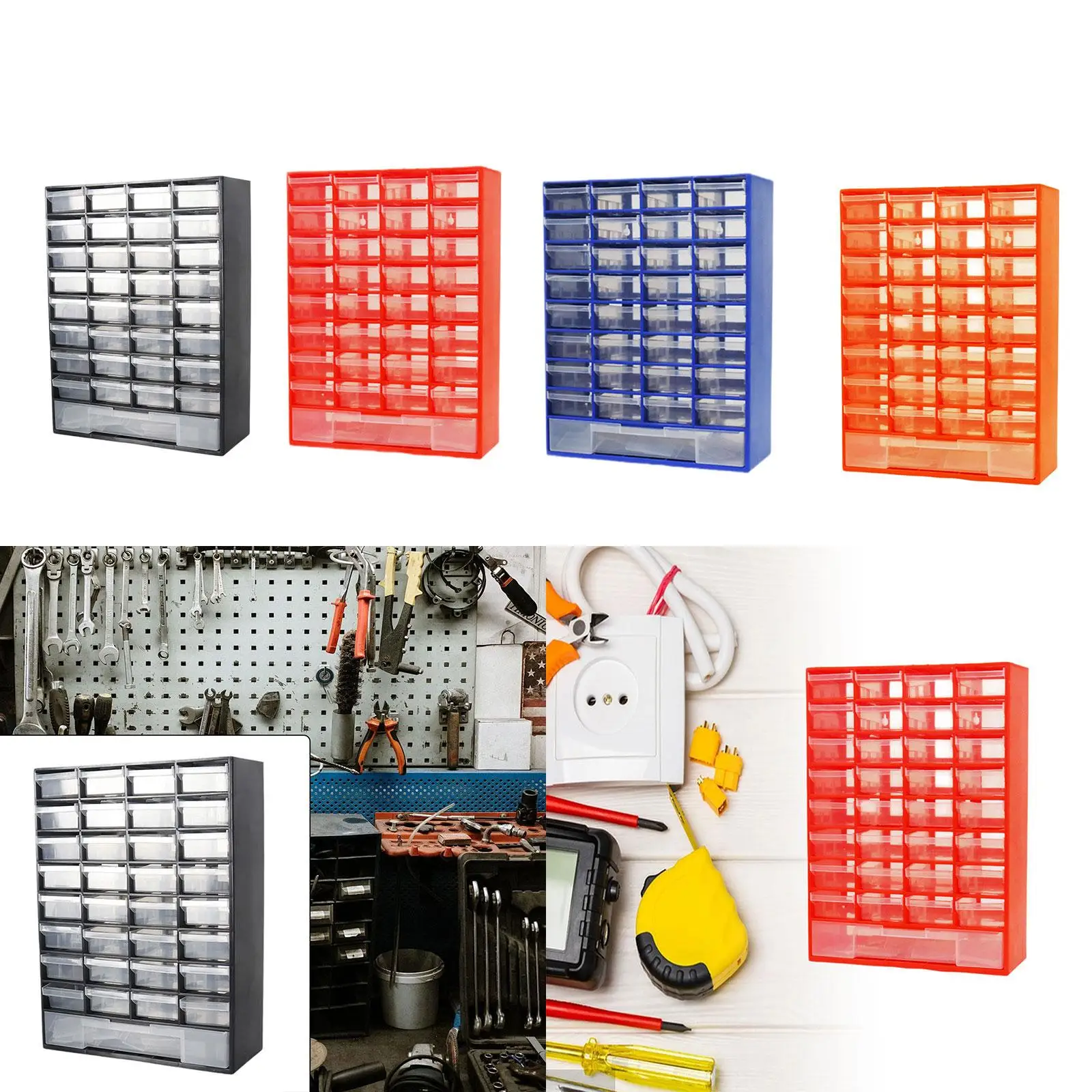 Drawer Storage Cabinet Organizer Container with 33 Compartment Tool Box Garage Organization for Scrapbook Small Items Jewelry 2