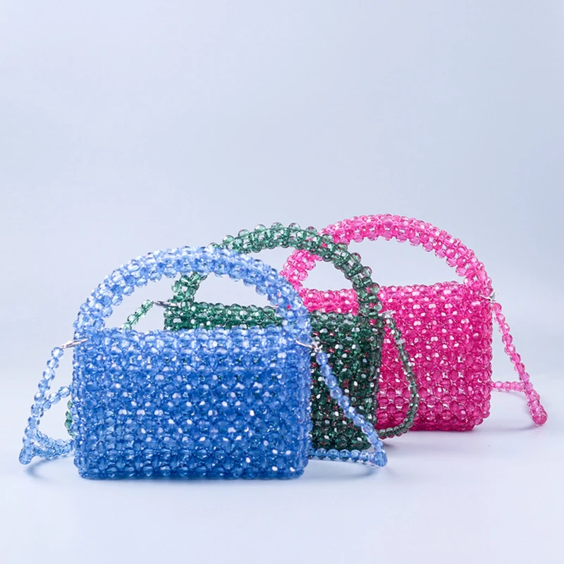 New Handmade Acrylic Beaded Bag Weaving Multi color Fashion Trend