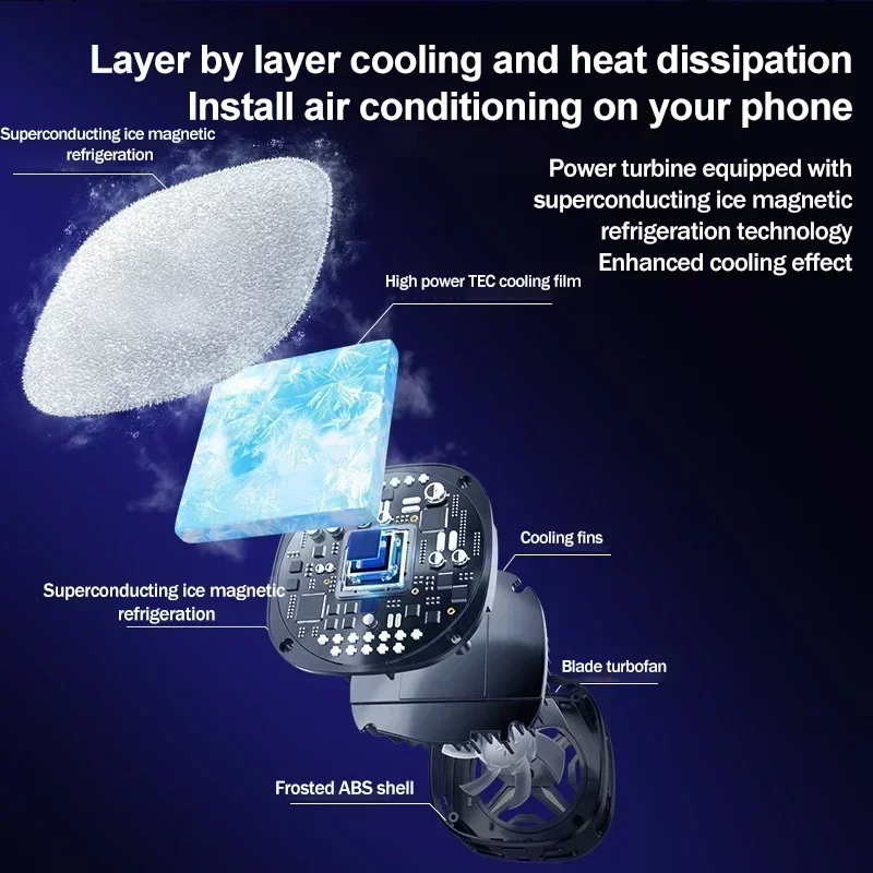 FS05 휴대용 및 저소음 열전 냉각 팬, 반도체 기반 기술 쿨러, iOS/안드로이드용 범용