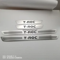 Volkswagen T - ROC Stainless Steel Door Sill Scuff Plate Welcome Pedal Accessories (Silver)