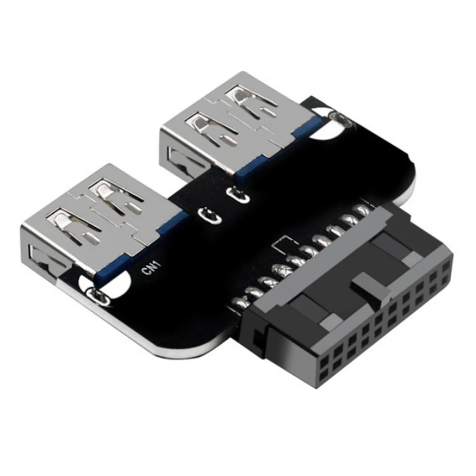 USB 3.0 Dual Female Converter Motherboard Adapter