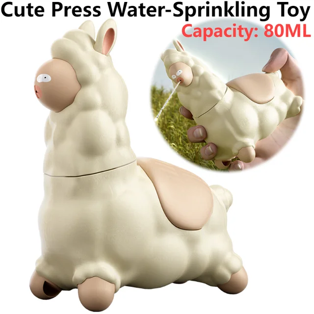 Swinging Alpaca Water Gun 80ML Capacity Alpaca Interactive Water Sprayer Leak-Proof Cute Press Water-Sprinkling Toy for Summer 1