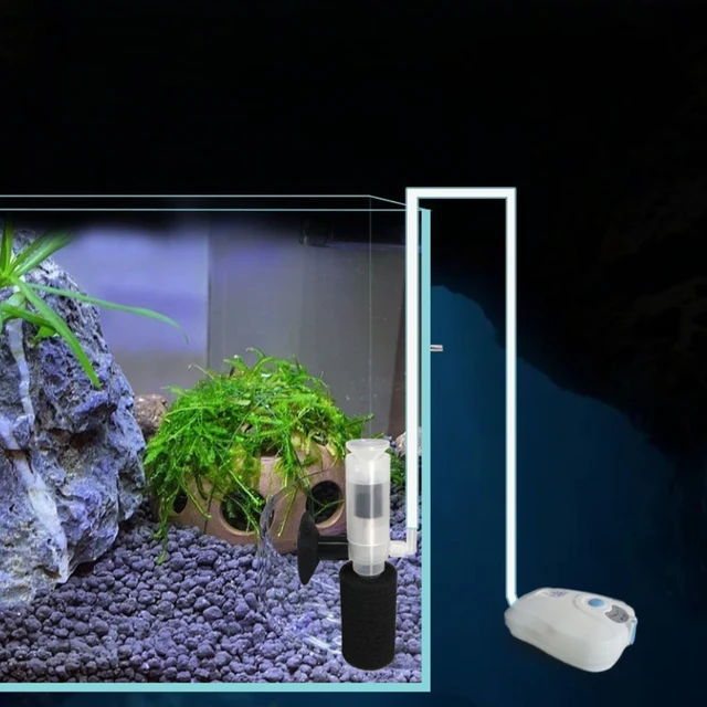 Mini Aquarium Filter Aerator Fish Tank Bio Sponge Filter Media Multi Layers Internal Filter for Small Fish Tank Air Pumps 2