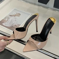 Eilyken Summer Street Style Thin Heels Woman Slippers Sexy Pointed Toe Stripper Wedding Slides Ladies Shoes Zapatos De Mujer - Image 6