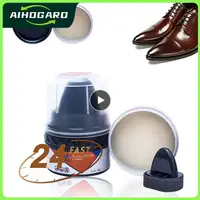 40g Multi-functional White/Black Shoe Polish Colorless Light Shoes Rub Leather Cleaner Shoes Brush Care Sponge Wax TSLM1 1