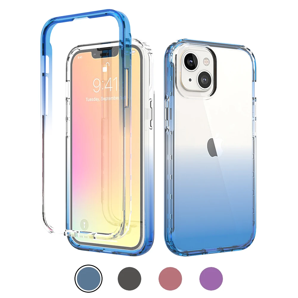 

Hybrid Clear Gradient Case For iphone 13 13 Pro Max 13 Mini 14 14 Plus 14 Pro Max 15 Pro Shockproof Bumper TPU Back Cover Case