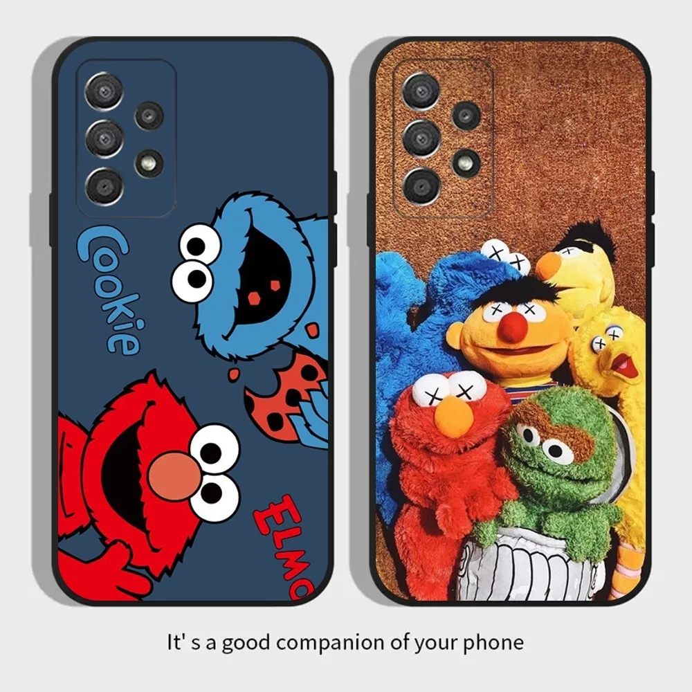 Custodia Per Telefono Cartoon S-Sesame S-Street Per Samsung Galaxy A13,A21S,A22,A31,A32,A52,A53,A71,A80,A91 Soft Black Cover