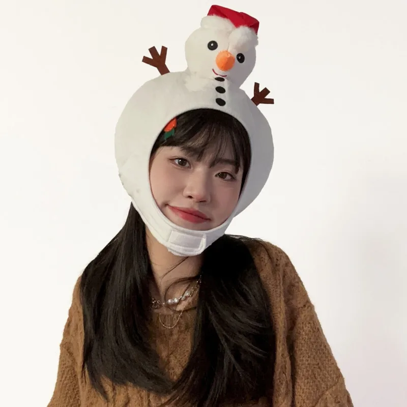 Christmas Hat Christmas Tree Elk Gingerbread Man Old Man Snowman Apple Head Hat Cute Y2K Gift Party Photo Dress Up Shopping Prop