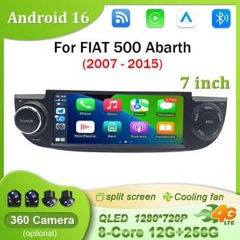 7 "Android 16 GPS di Navigazione Multimediale Per Fiat 500 Abarth 2007-2015 Radio Carplay Video Auto radio Player Unità di Testa Stereo