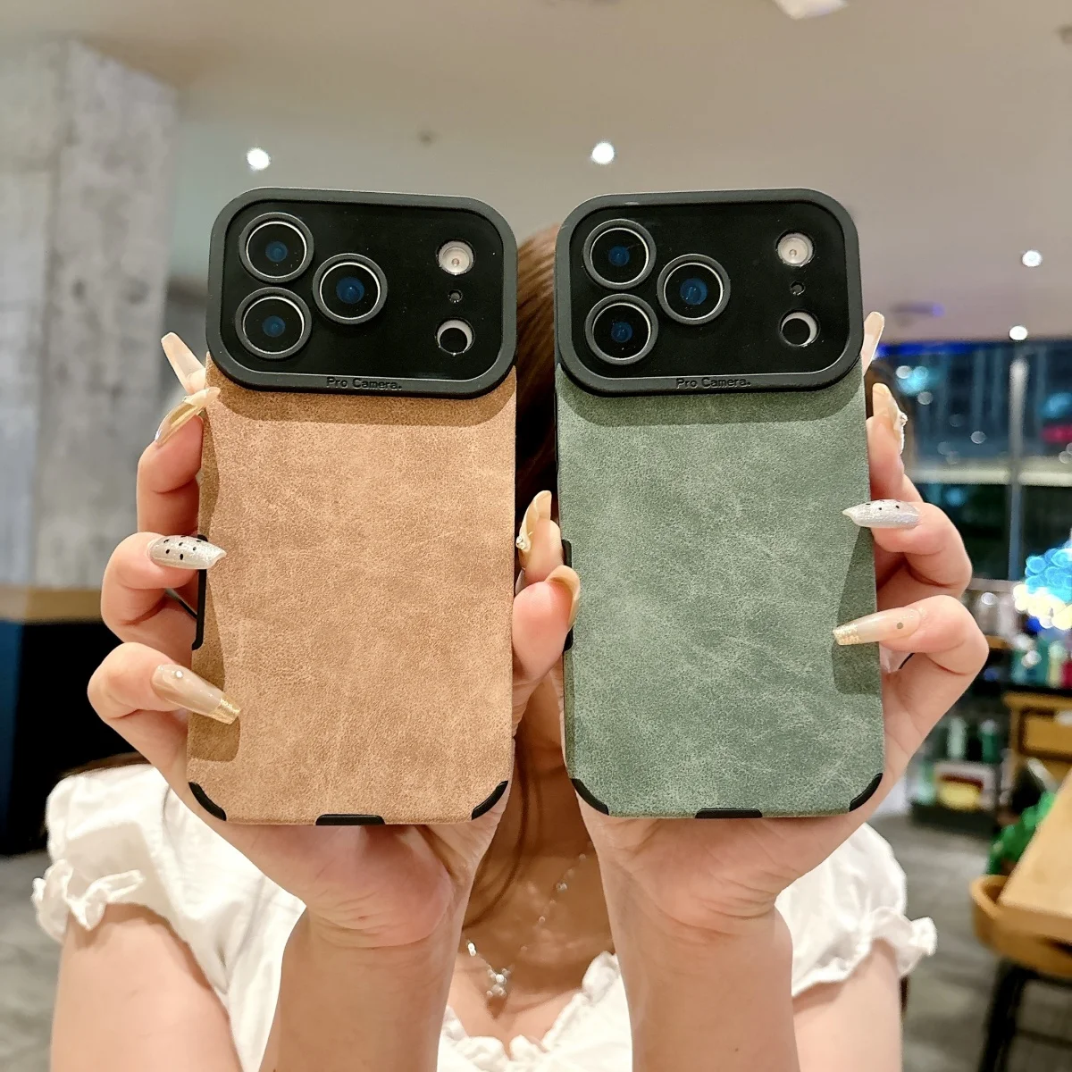 Luxury Suede Matte Leather Phone Case - Shockproof Sheepskin Cover