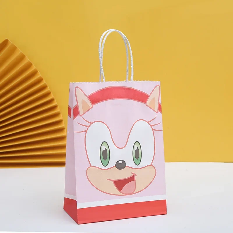 thumbnail image 1 of Bolsas de regalo de Sonics Game The Hedgehog Lotes Bolsas de papel con asa para embalaje Niños DIY Decoraciones para fiestas de feliz cumpleaños Cajas de regalo Suministros, 1 of 5