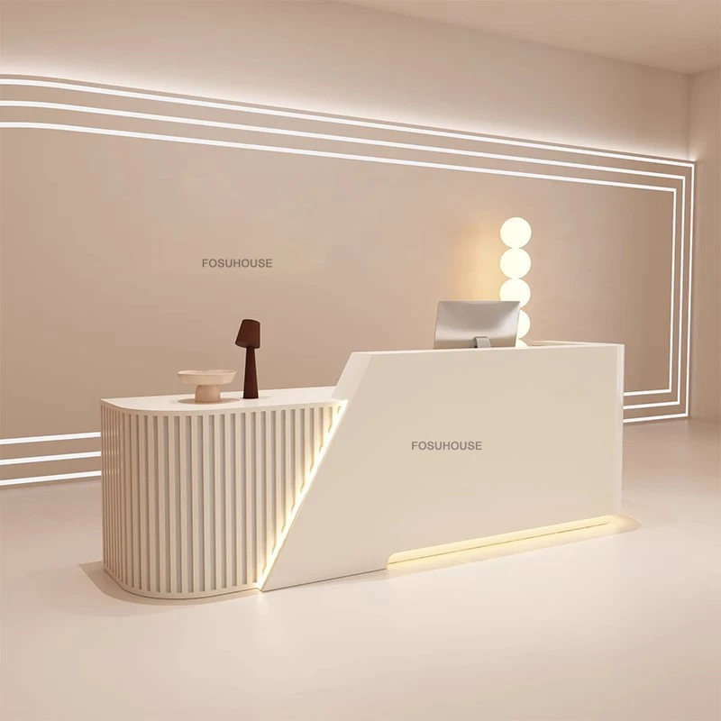Simple Company Reception Desks Beauty Salon Cashier Reception Counter Designer Office Furniture Clothing Store Front Bar Table