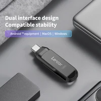 Lexar D400 USB Flash Drive USB 3.1 Type C/A Memory Stick Dual Slot USB Flash Drive 32GB 64GB 128GB 256G For Mobile Phone Compute 5