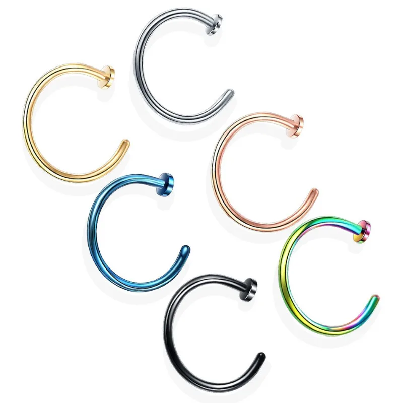 Iejsbhrp 12 Pcs 20G Fake Nose Rings, Stainless Steel Inlaid Fake...