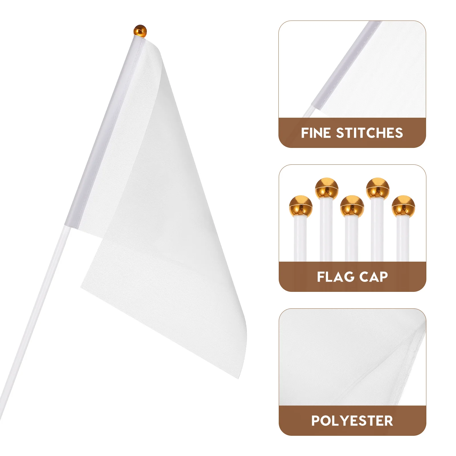 24 Pcs Polyester Flags Hand Held Mini Marking Blank Souvenirs Landscape Yard Referee Banner Cheering Team Sports